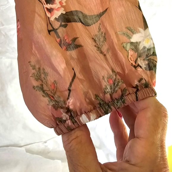 Lulus NWT Printed Faux-Wrap Mini Dress Sz M Freshly Pick Soft Floral Cottagecore - Picture 5 of 11